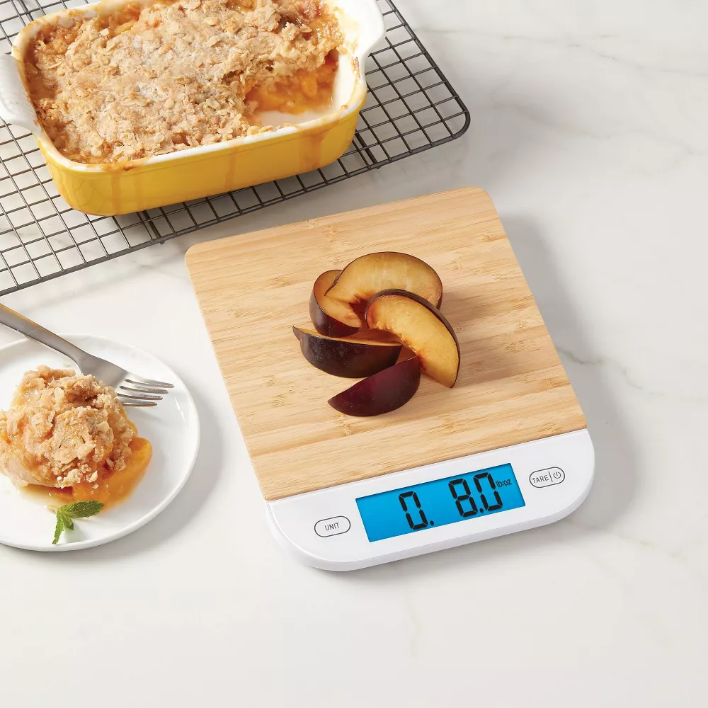 Bamboo Surface Digital Kitchen Food Weigh Scale