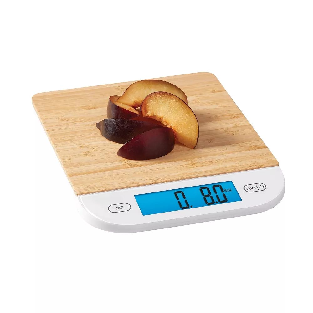 Bamboo Surface Digital Kitchen Food Weigh Scale